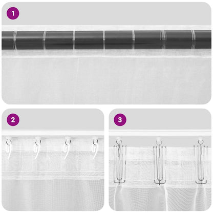Tende in Voile con Linguetta 2 pz Marrone | homemem39
