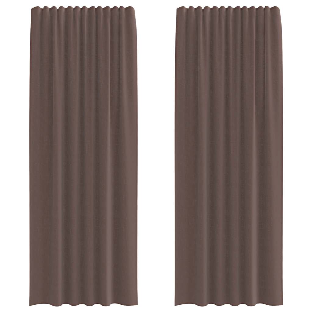 Tende in Voile con Linguetta 2 pz Marrone | homemem39