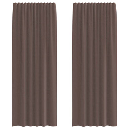 Tende in Voile con Linguetta 2 pz Marrone | homemem39