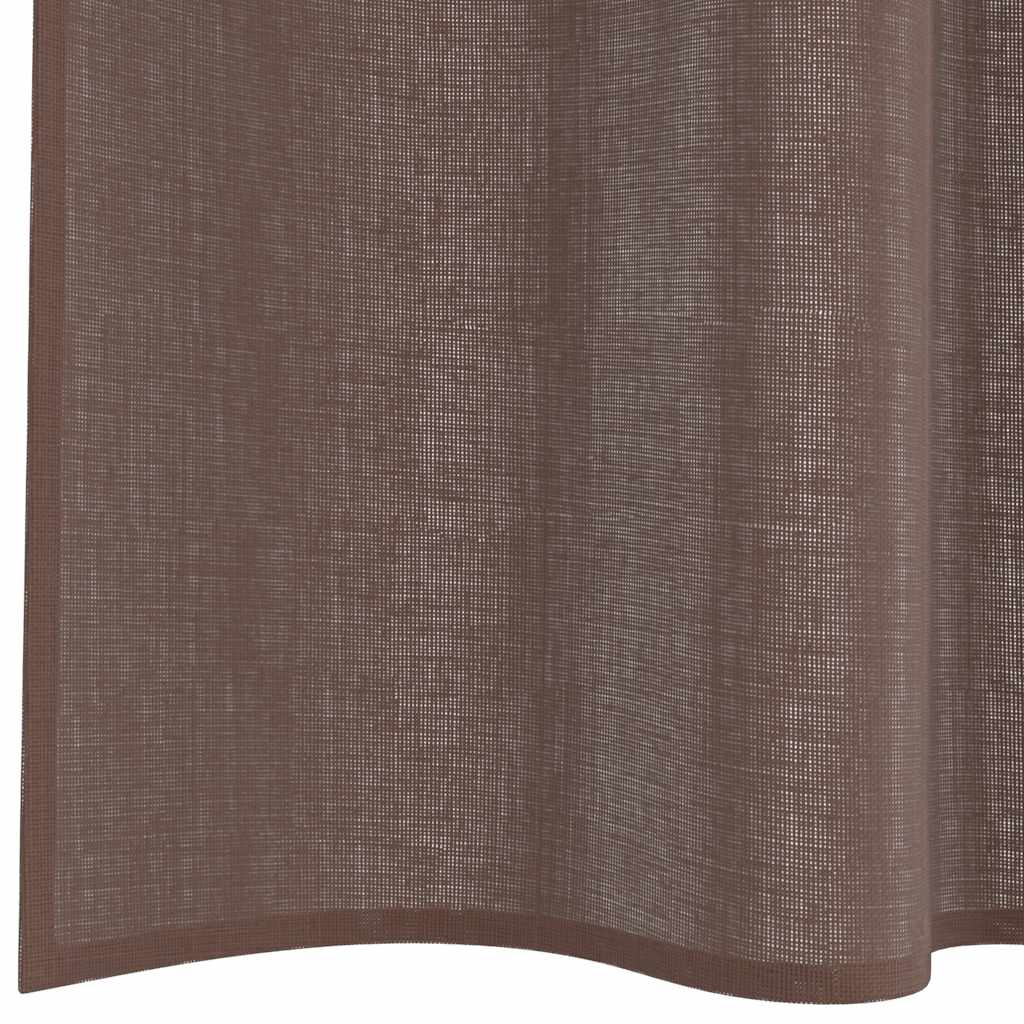Tende in Voile con Linguetta 2 pz Marrone