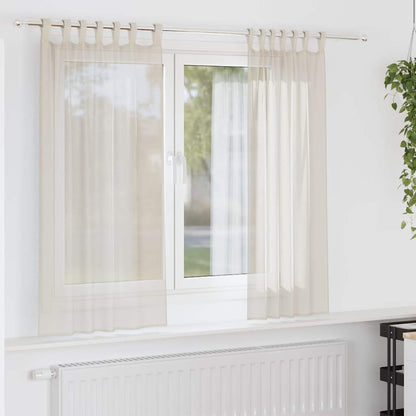 Tende in Voile con Linguetta 2 pz Crema | homemem39