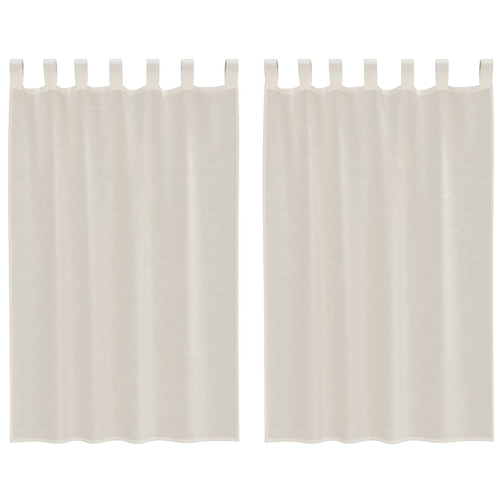 Tende in Voile con Linguetta 2 pz Crema | homemem39