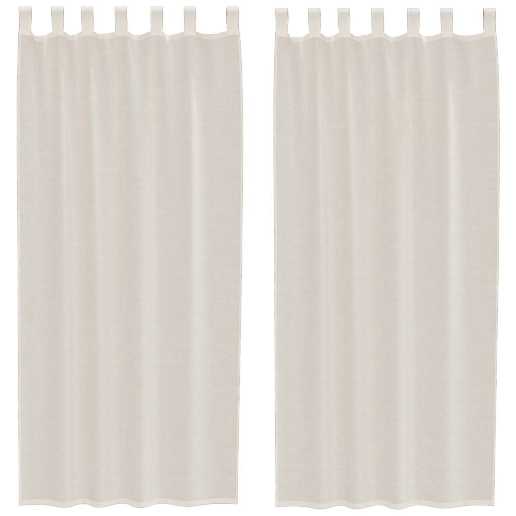 Tende in Voile con Linguetta 2 pz Crema | homemem39