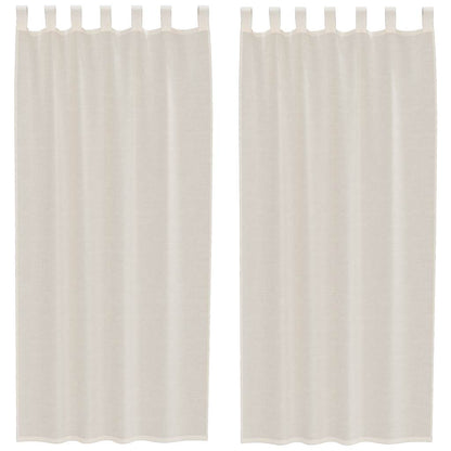 Tende in Voile con Linguetta 2 pz Crema | homemem39
