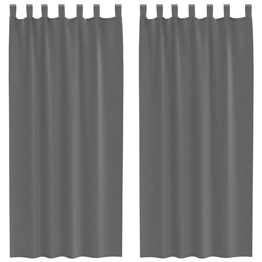Tende in Voile con Passanti 2 pz Grigio Scuro 140x225 cm | homemem39