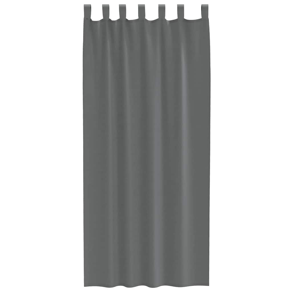 Tende in Voile con Passanti 2 pz Grigio Scuro 140x225 cm