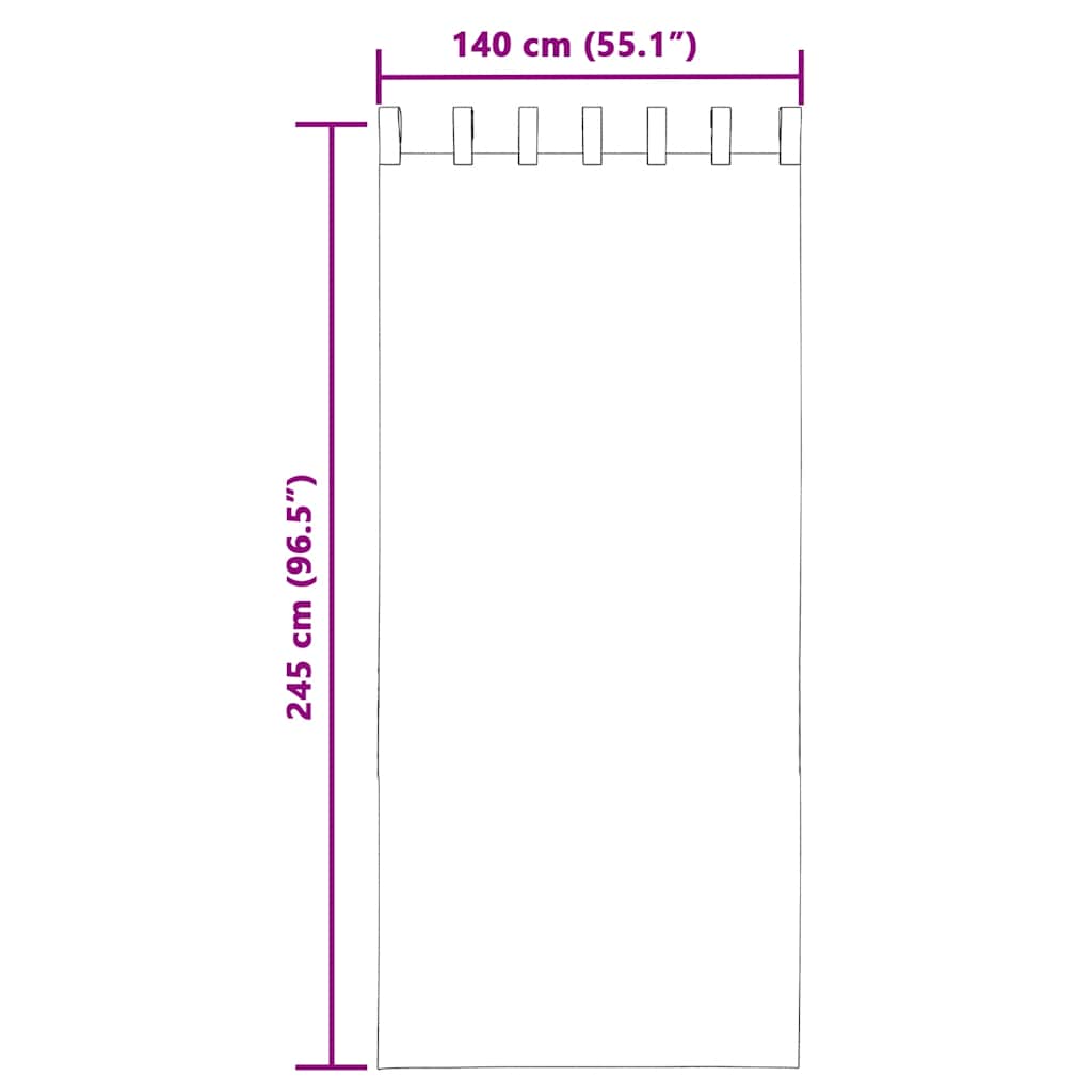 Tende in Voile con Passanti 2 pz Grigio Scuro 140x245 cm