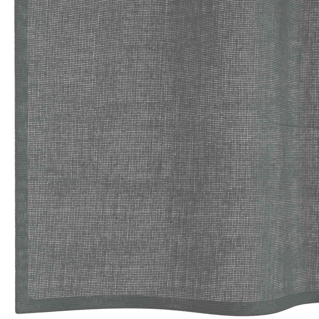 Tende in Voile con Passanti 2 pz Grigio Scuro 140x260 cm | homemem39