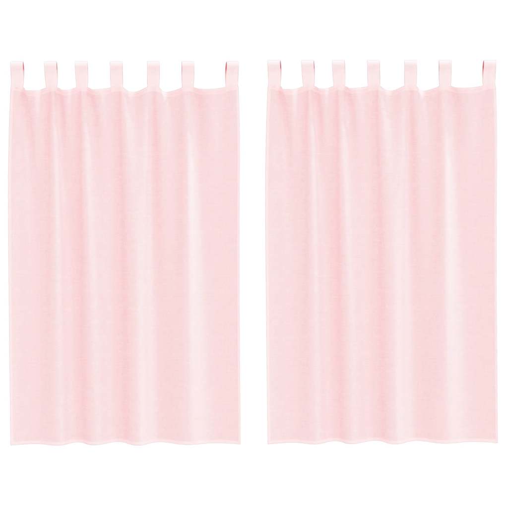 Tende in Voile con Passanti 2 pz Rosa Chiaro 140x175 cm | homemem39