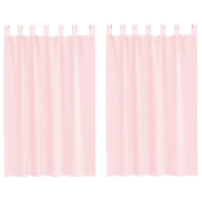 Tende in Voile con Passanti 2 pz Rosa Chiaro 140x175 cm | homemem39