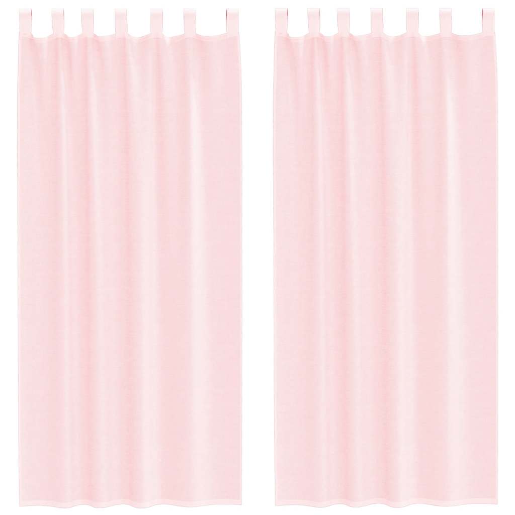Tende in Voile con Passanti 2 pz Rosa Chiaro 140x225 cm | homemem39