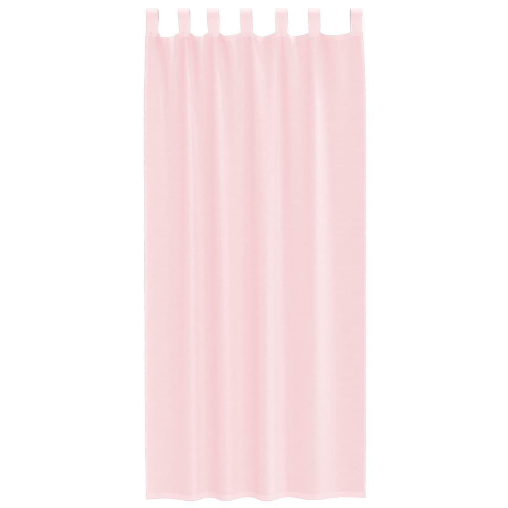 Tende in Voile con Passanti 2 pz Rosa Chiaro 140x225 cm