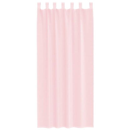 Tende in Voile con Passanti 2 pz Rosa Chiaro 140x225 cm