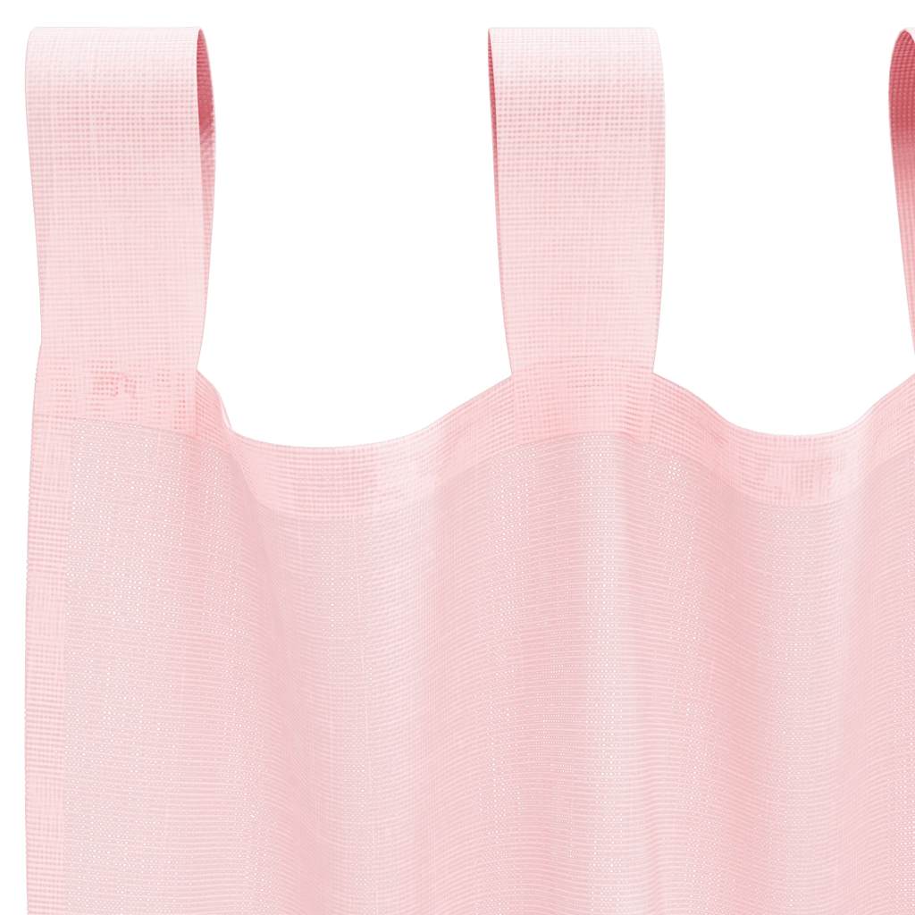 Tende in Voile con Passanti 2 pz Rosa Chiaro 140x225 cm | homemem39