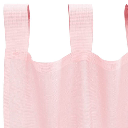 Tende in Voile con Passanti 2 pz Rosa Chiaro 140x225 cm | homemem39