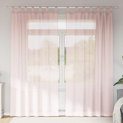 Tende in Voile con Passanti 2 pz Rosa Chiaro 140x225 cm | homemem39