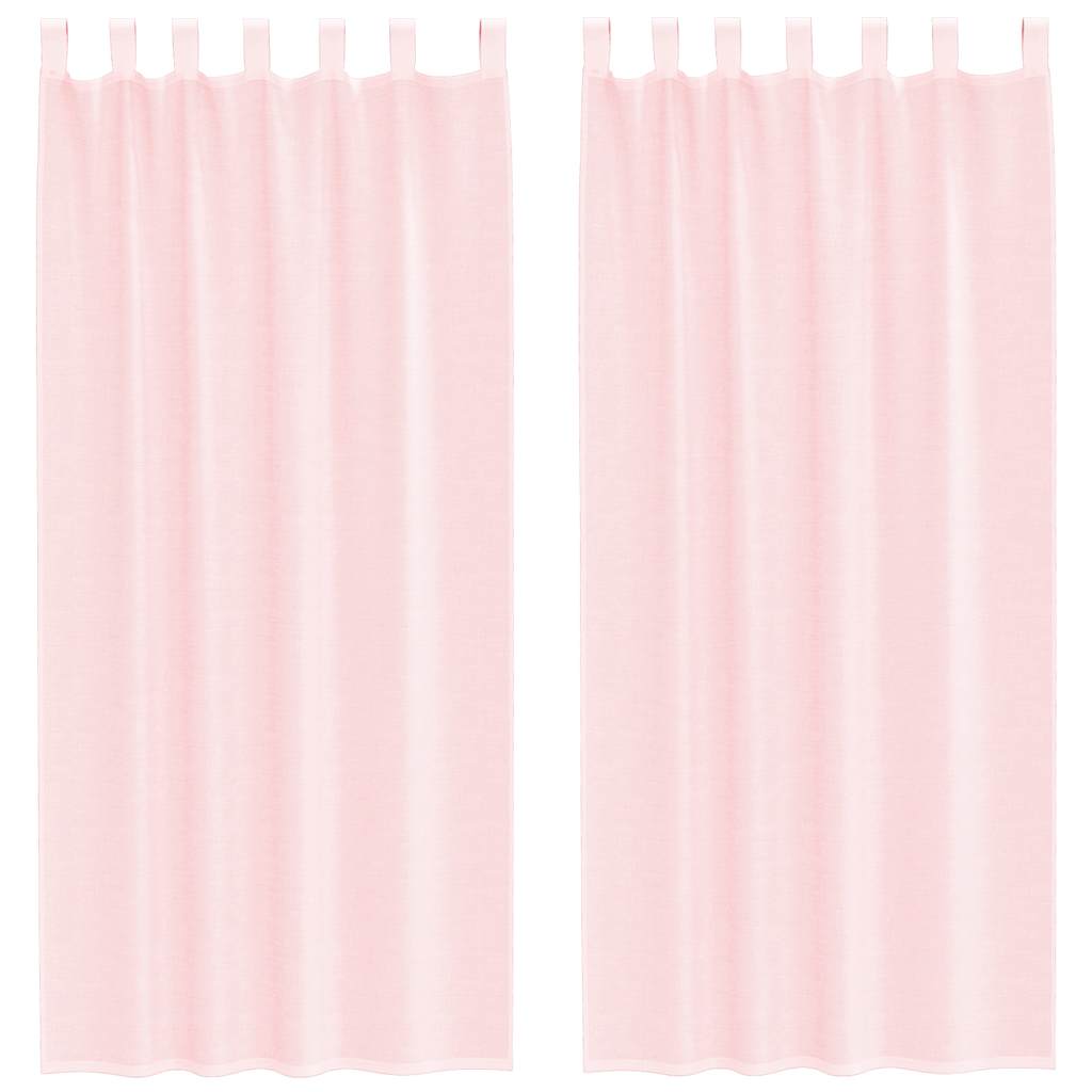 Tende in Voile con Passanti 2 pz Rosa Chiaro 140x245 cm | homemem39