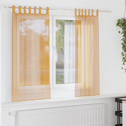 Tende in Voile con Passanti 2 pz Arancio 140x175 cm