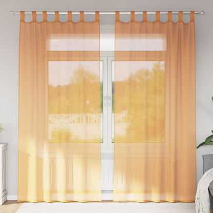 Tende in Voile con Passanti 2 pz Arancio 140x225 cm | homemem39