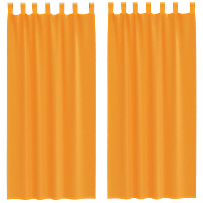 Tende in Voile con Passanti 2 pz Arancio 140x245 cm