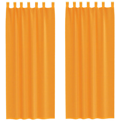 Tende in Voile con Passanti 2 pz Arancio 140x260 cm