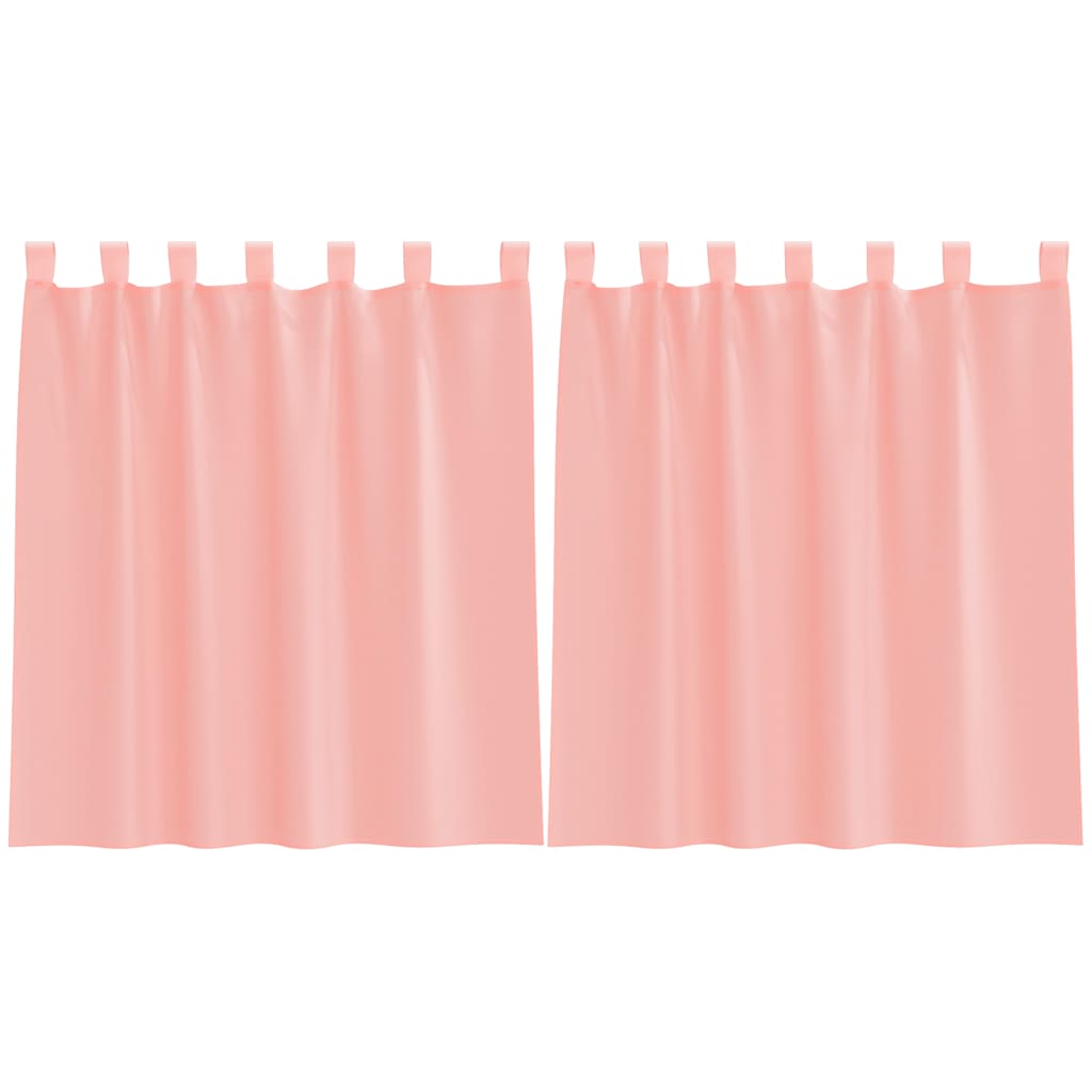 Tende in Voile con Passanti 2 pz Rosa 140x140 cm | homemem39
