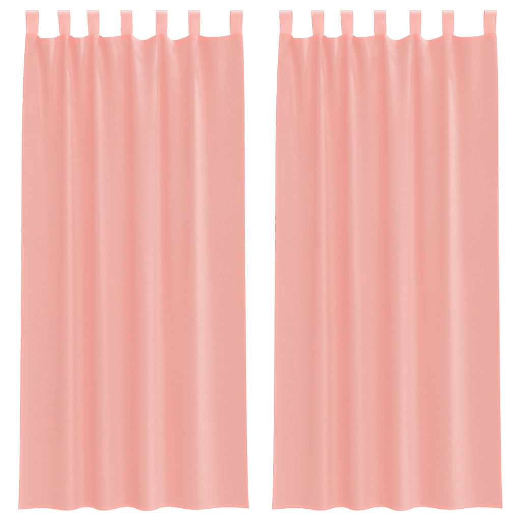 Tende in Voile con Passanti 2 pz Rosa 140x225 cm | homemem39