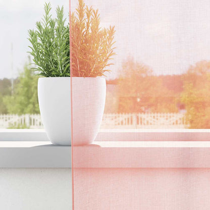 Tende in Voile con Passanti 2 pz Rosa 140x225 cm | homemem39
