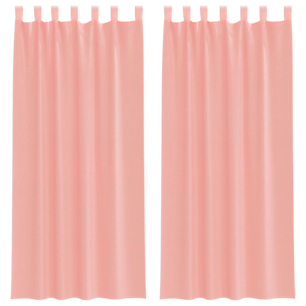 Tende in Voile con Passanti 2 pz Rosa 140x245 cm