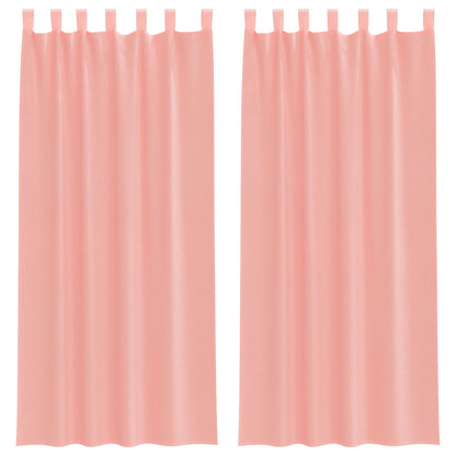 Tende in Voile con Passanti 2 pz Rosa 140x245 cm