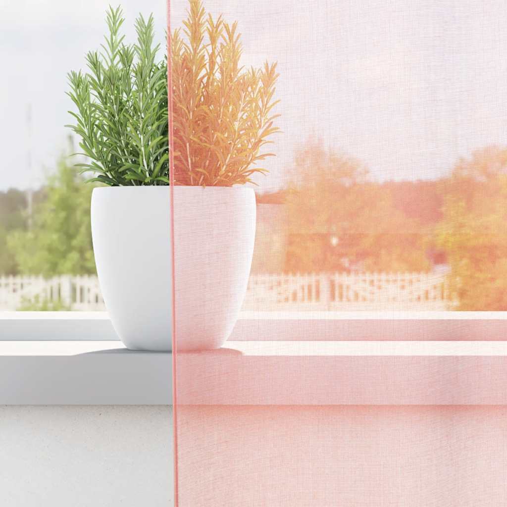 Tende in Voile con Passanti 2 pz Rosa 140x245 cm