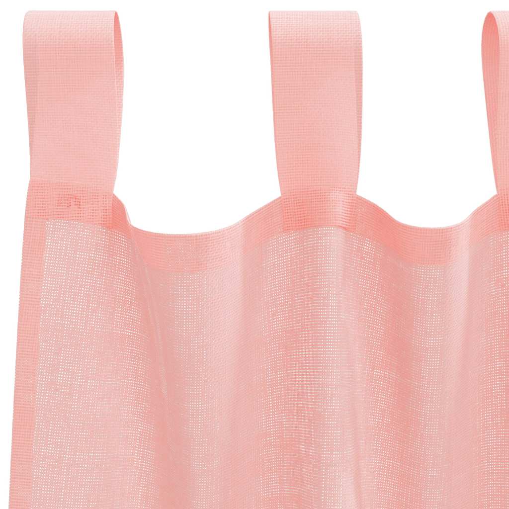 Tende in Voile con Passanti 2 pz Rosa 140x245 cm