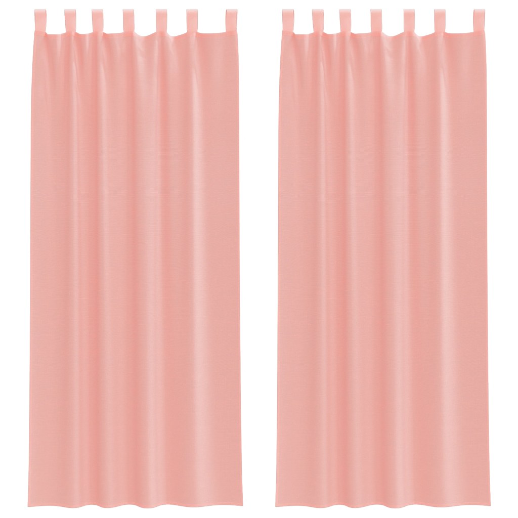 Tende in Voile con Passanti 2 pz Rosa 140x260 cm | homemem39