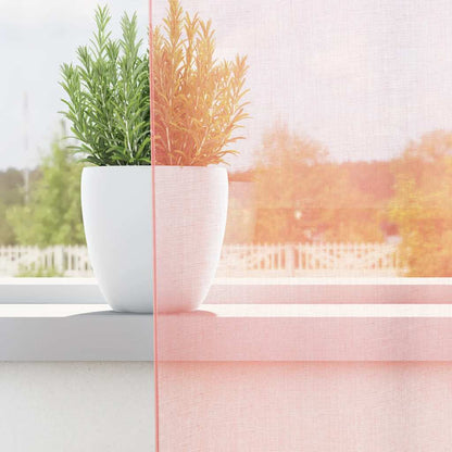 Tende in Voile con Passanti 2 pz Rosa 140x260 cm | homemem39