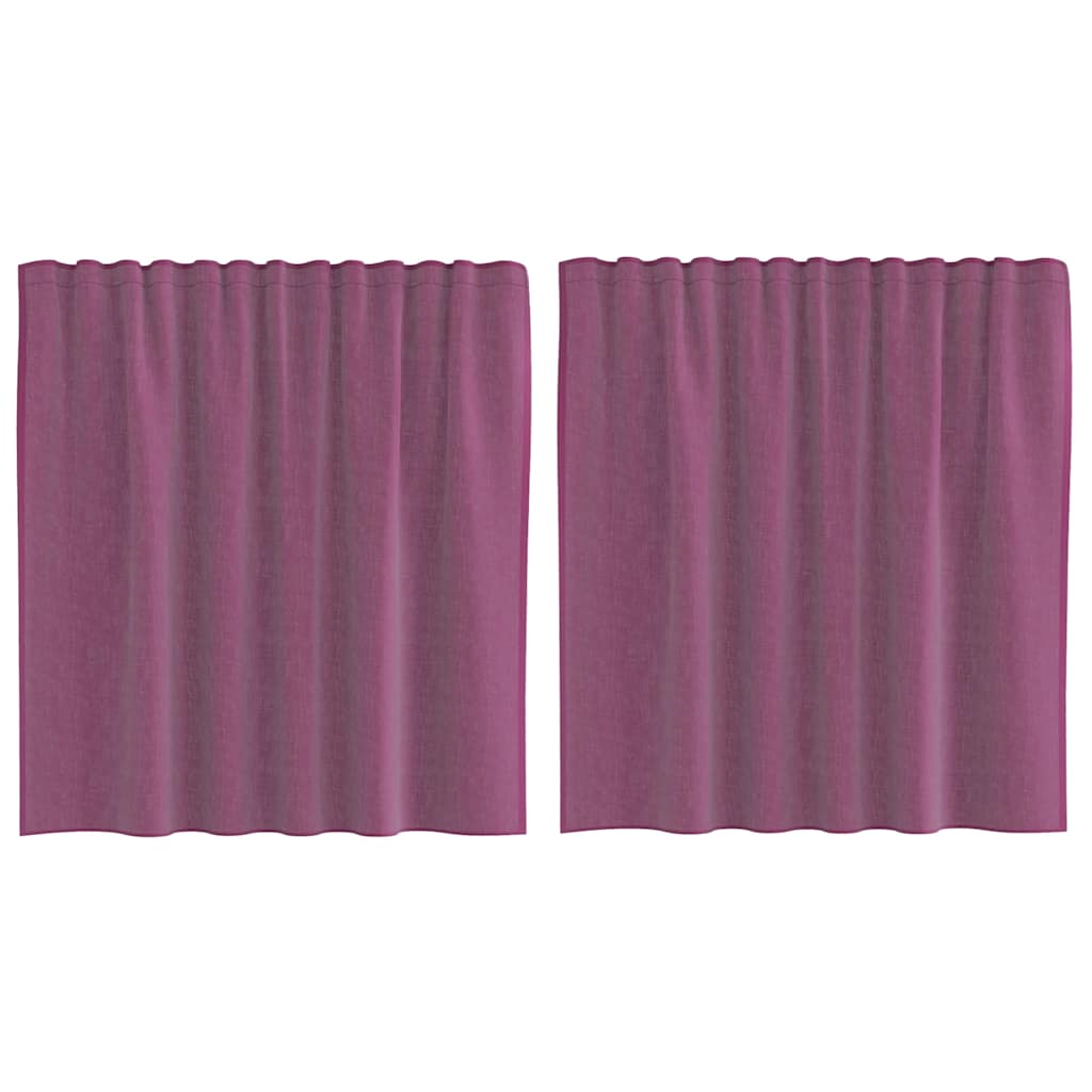 Tende in Voile con Passanti 2 pz Viola 140x140 cm | homemem39