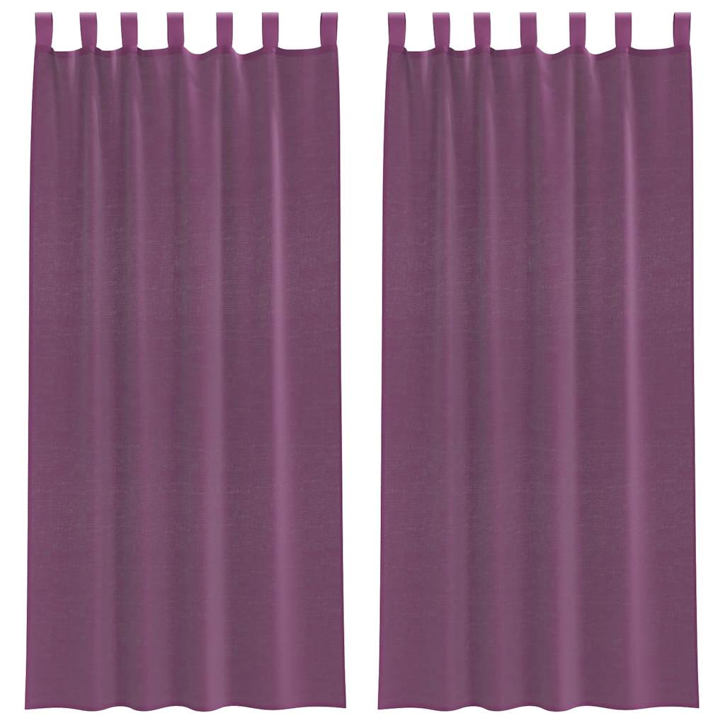 Tende in Voile con Passanti 2 pz Viola 140x225 cm | homemem39