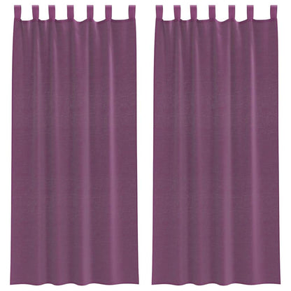 Tende in Voile con Passanti 2 pz Viola 140x225 cm