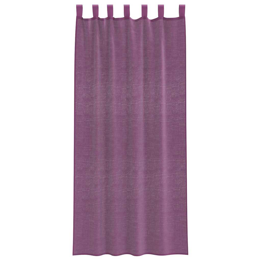 Tende in Voile con Passanti 2 pz Viola 140x225 cm