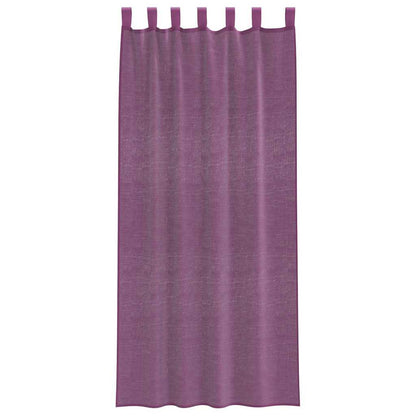 Tende in Voile con Passanti 2 pz Viola 140x225 cm