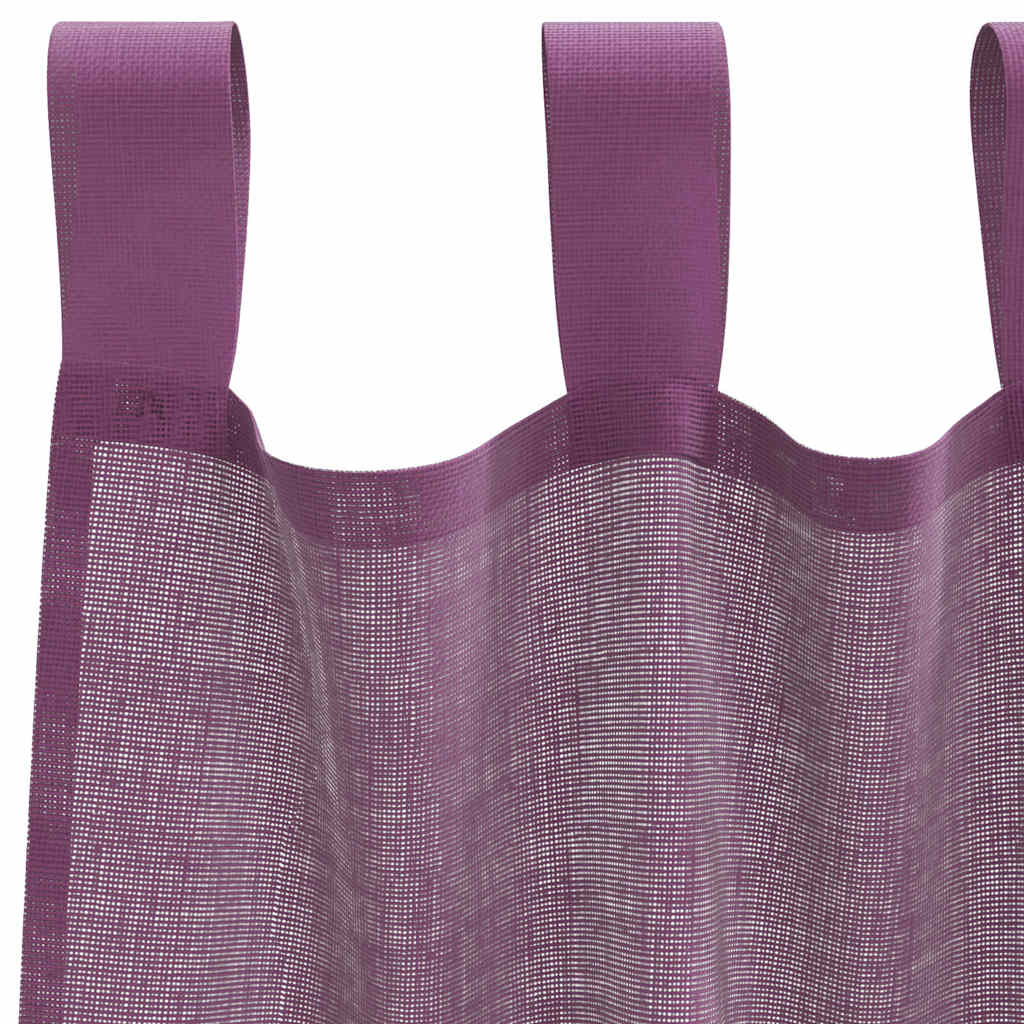 Tende in Voile con Passanti 2 pz Viola 140x225 cm | homemem39