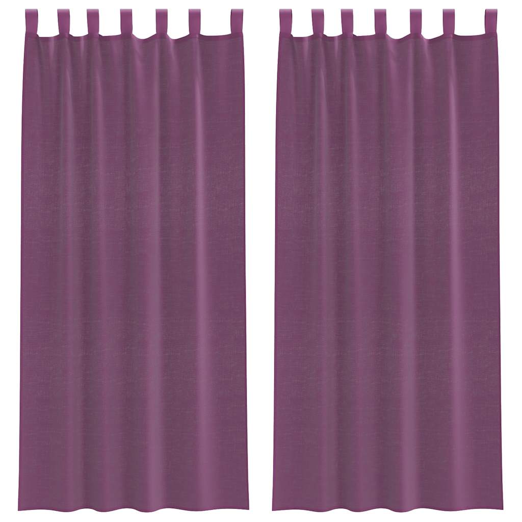 Tende in Voile con Passanti 2 pz Viola 140x245 cm | homemem39