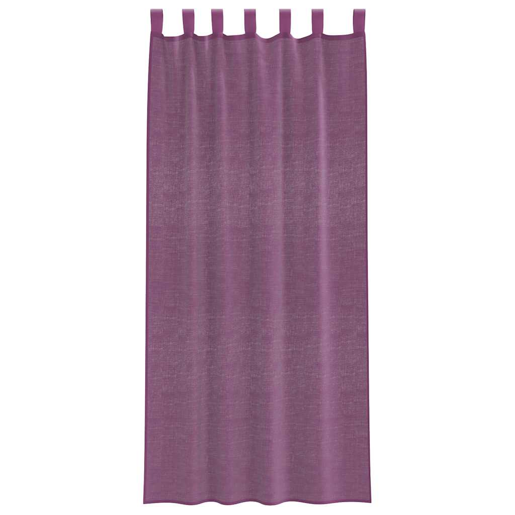 Tende in Voile con Passanti 2 pz Viola 140x245 cm