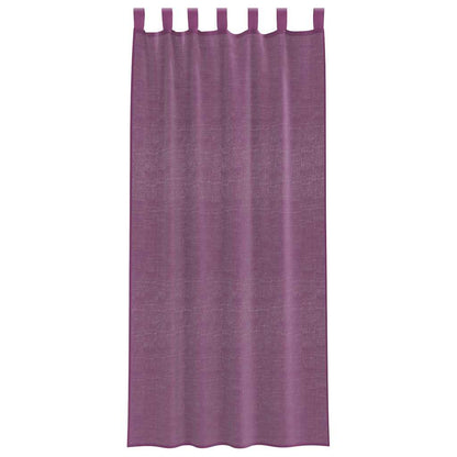 Tende in Voile con Passanti 2 pz Viola 140x245 cm