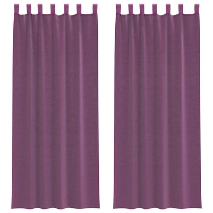 Tende in Voile con Passanti 2 pz Viola 140x260 cm