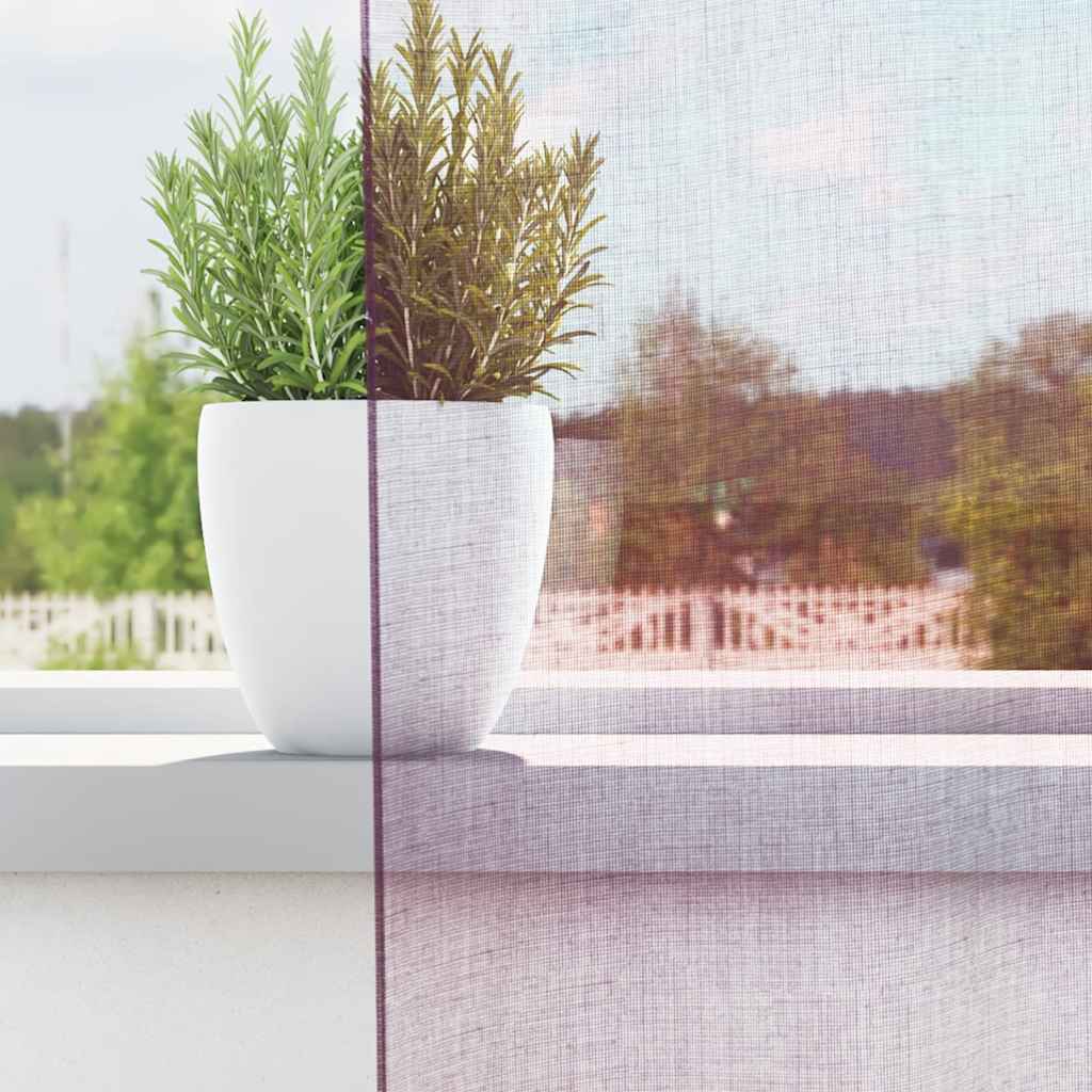 Tende in Voile con Passanti 2 pz Viola 140x260 cm