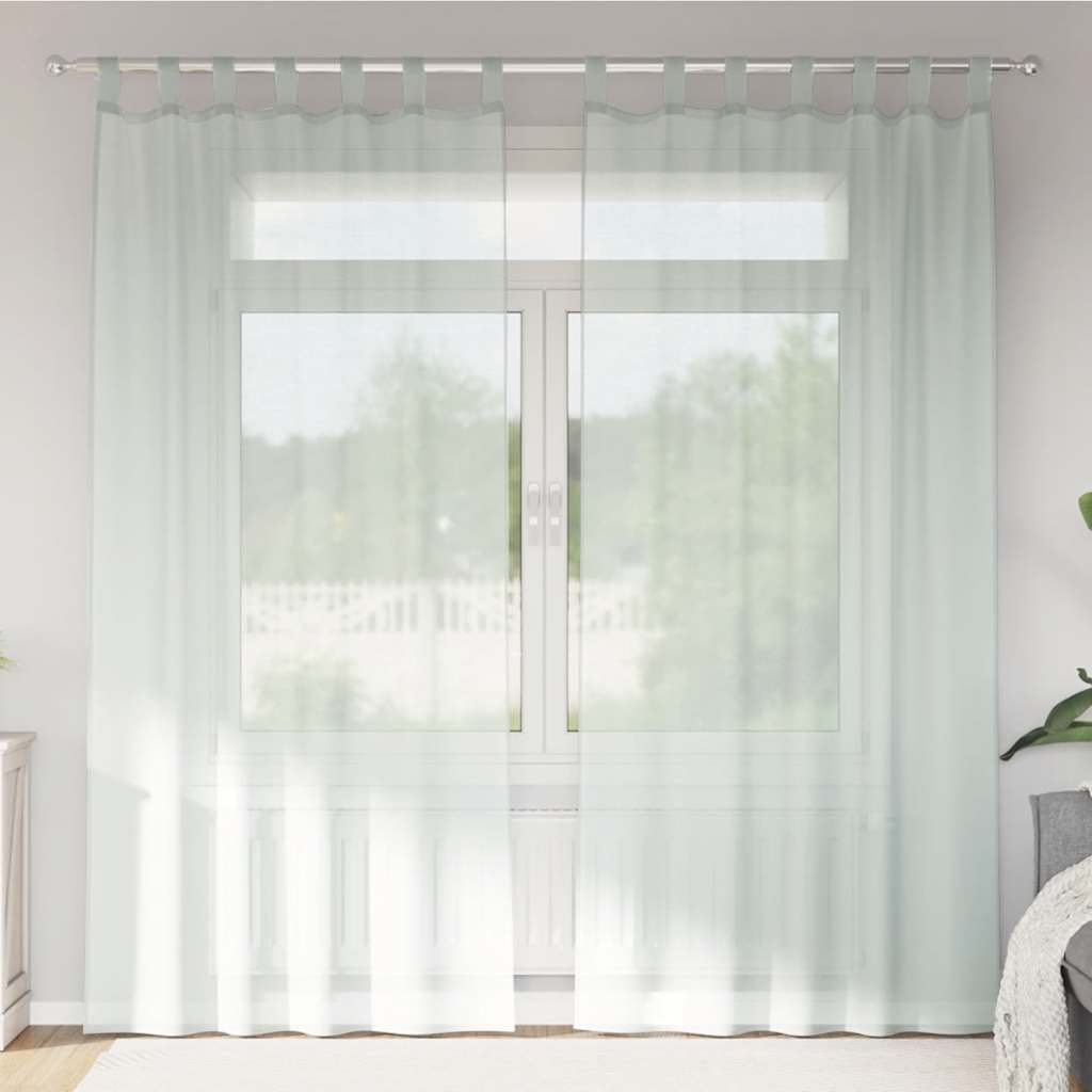Tende in Voile con Passanti 2 pz Grigio Chiaro 140x225 cm | homemem39
