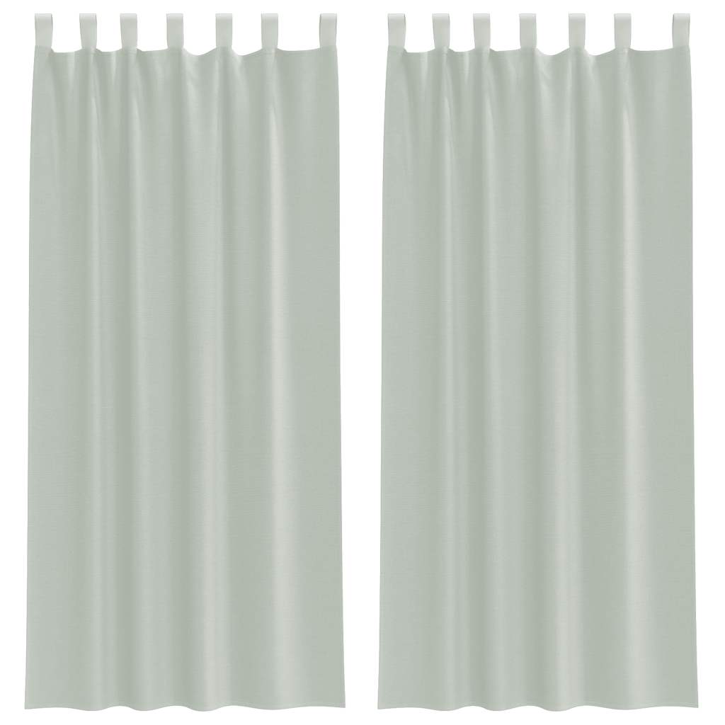 Tende in Voile con Passanti 2 pz Grigio Chiaro 140x245 cm