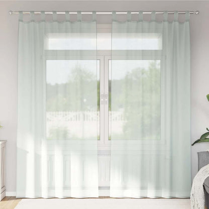 Tende in Voile con Passanti 2 pz Grigio Chiaro 140x245 cm
