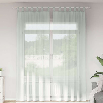 Tende in Voile con Passanti 2 pz Grigio Chiaro 140x260 cm