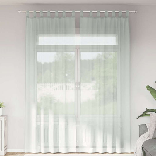 Tende in Voile con Passanti 2 pz Grigio Chiaro 140x260 cm